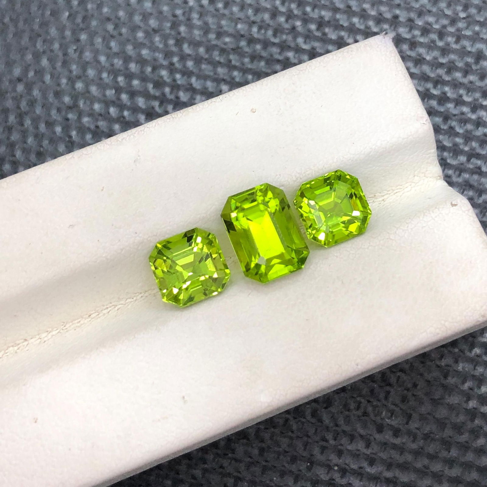 Apple Green Peridot Gemstone Set: Emerald & Asscher Cut, Sapat Valley - 6