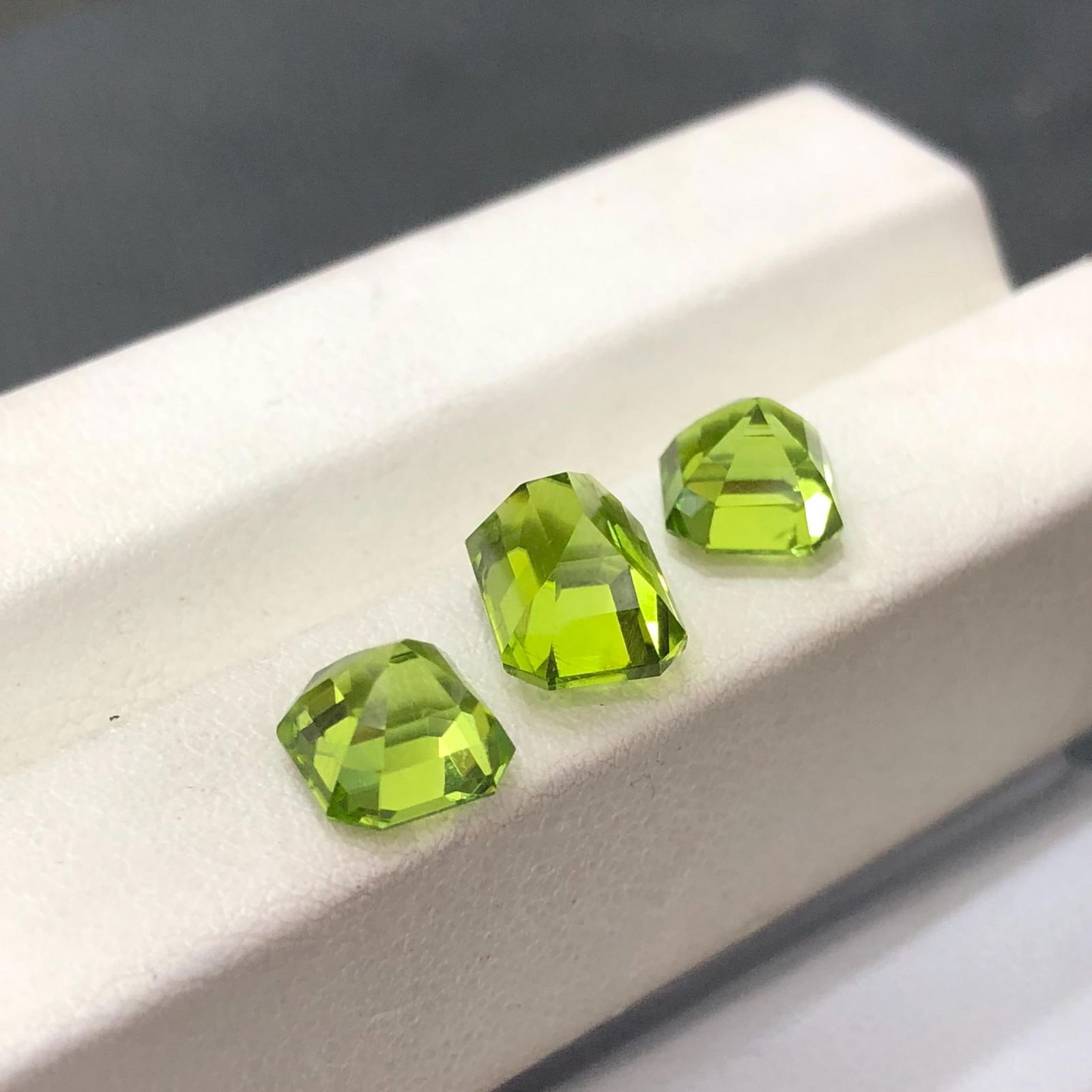 Apple Green Peridot Gemstone Set: Emerald & Asscher Cut, Sapat Valley - 9