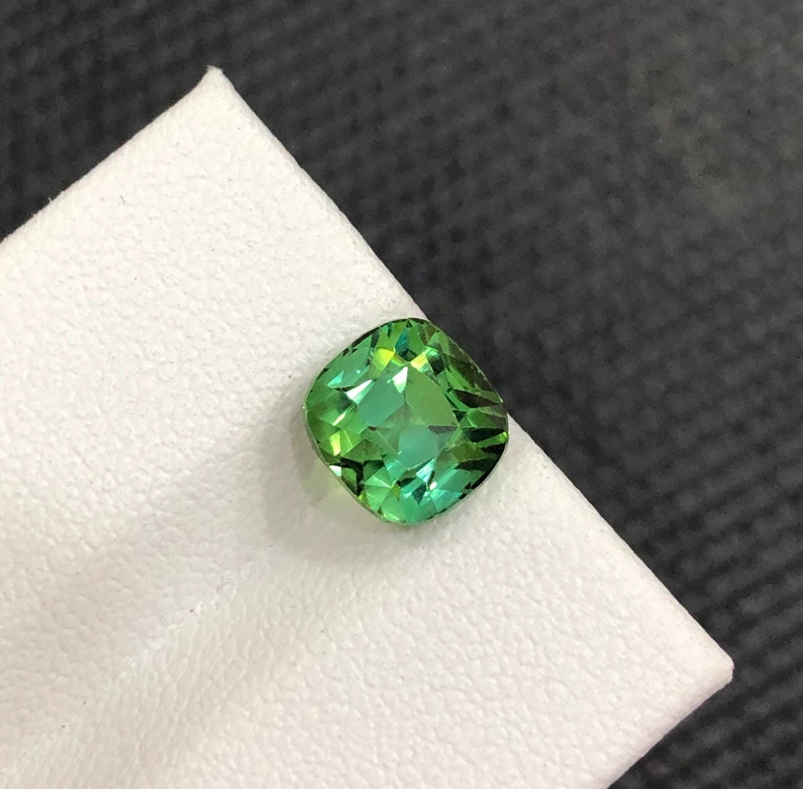 Afghan Bluish Green Tourmaline Gemstone: 3.05 Carat Cushion Cut - 5