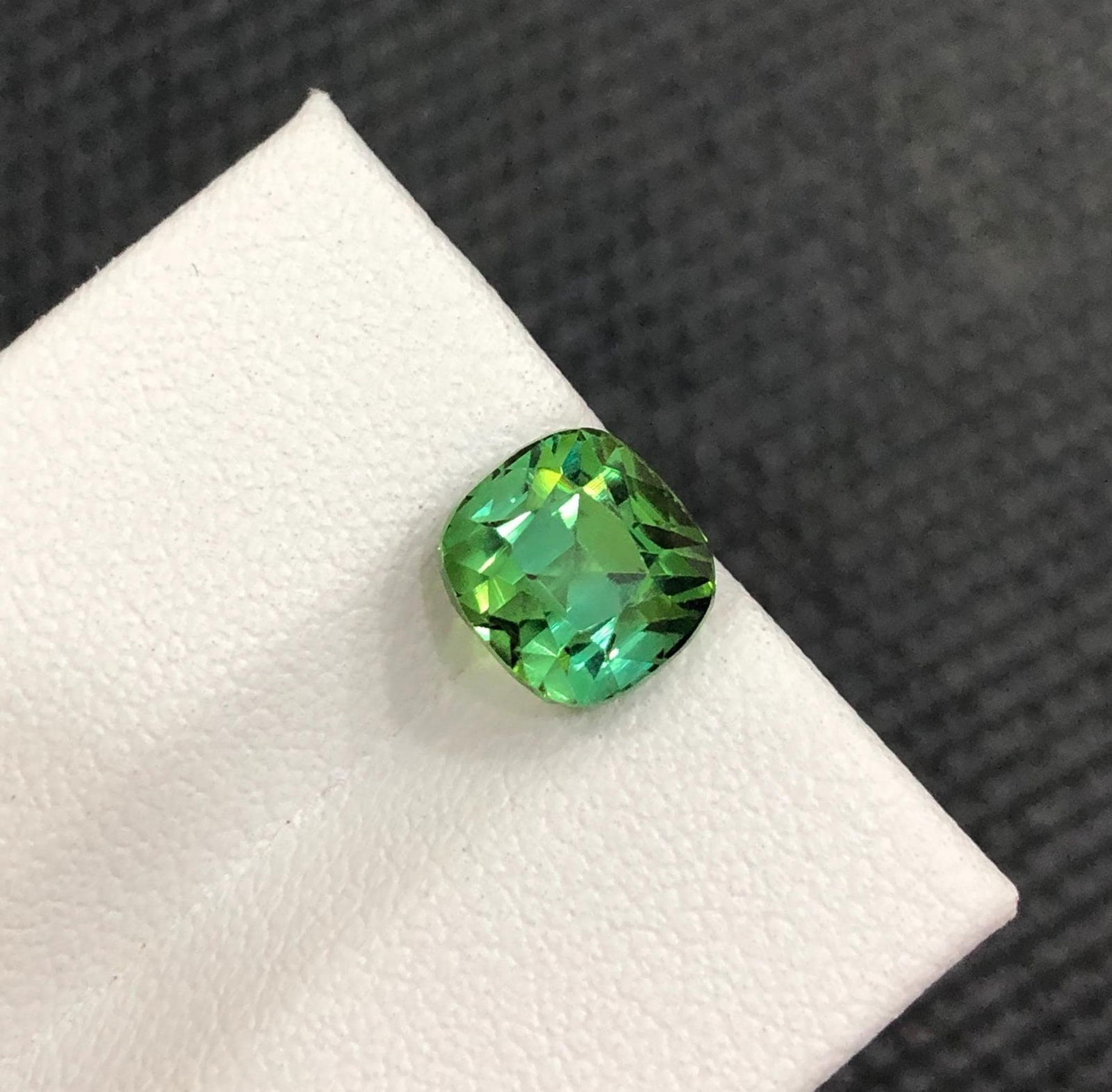 Afghan Bluish Green Tourmaline Gemstone: 3.05 Carat Cushion Cut - 6