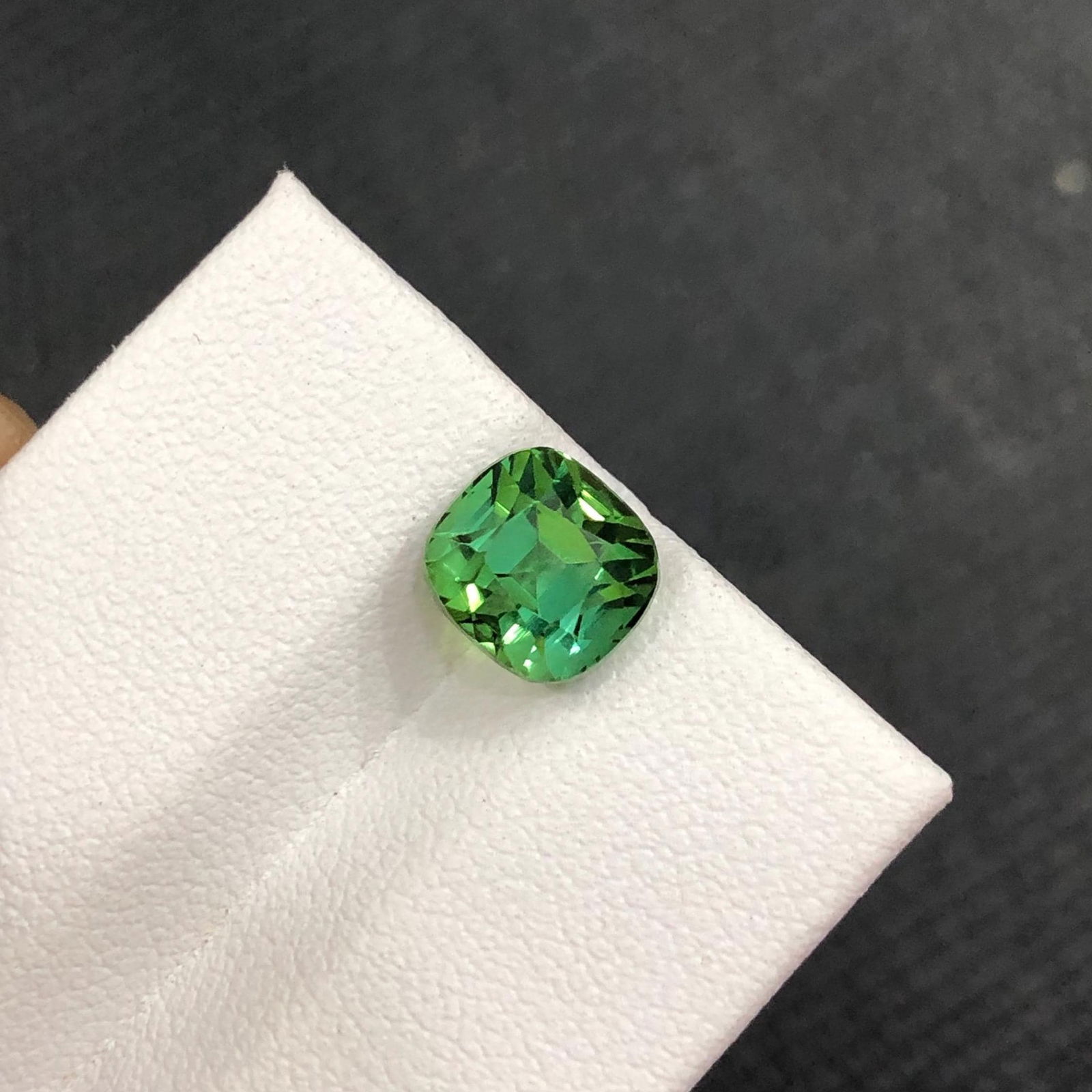 Afghan Bluish Green Tourmaline Gemstone: 3.05 Carat Cushion Cut - 8