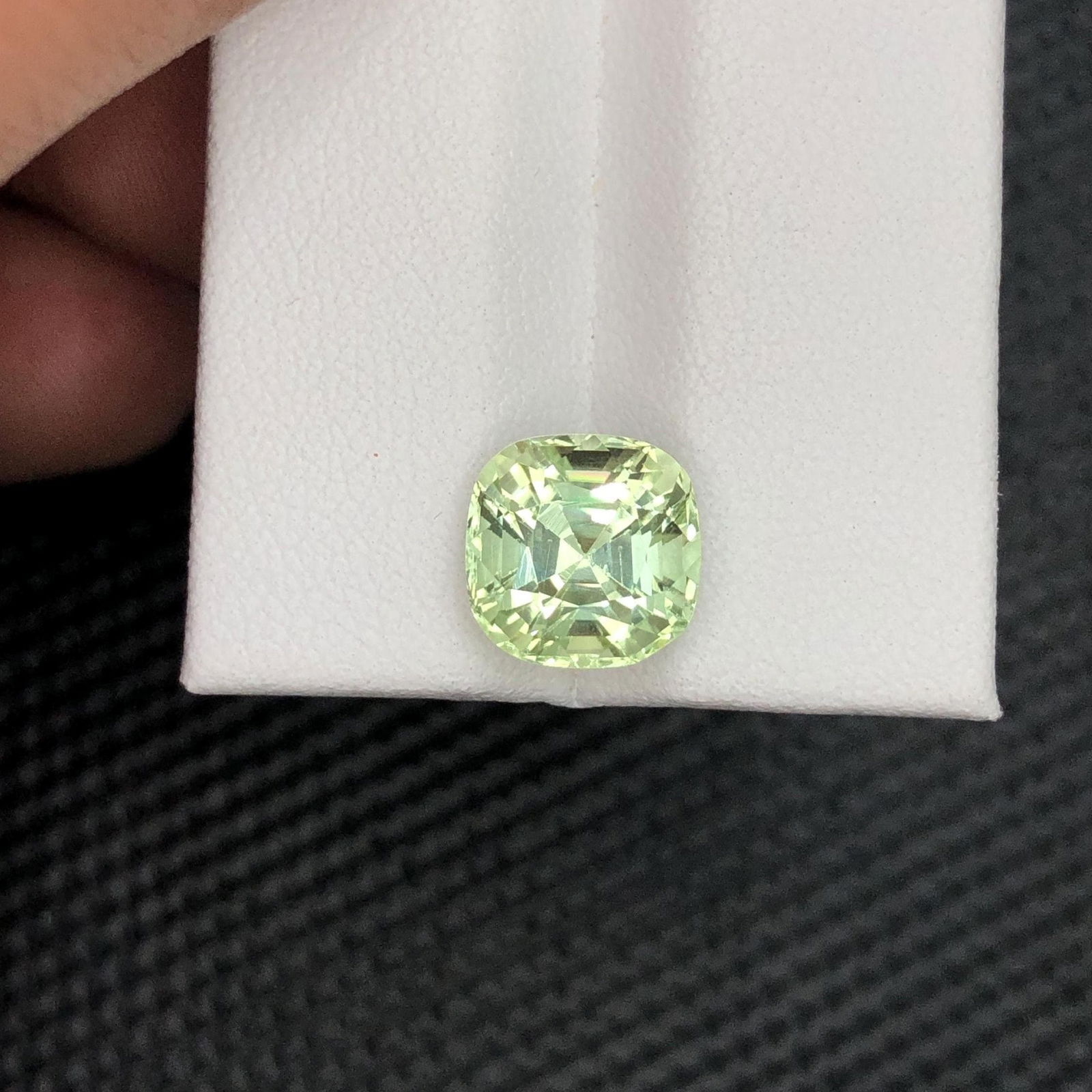 Pear Green Tourmaline Gemstone: 4.12 Carat Cushion Cut, Afghanistan Stone - 5