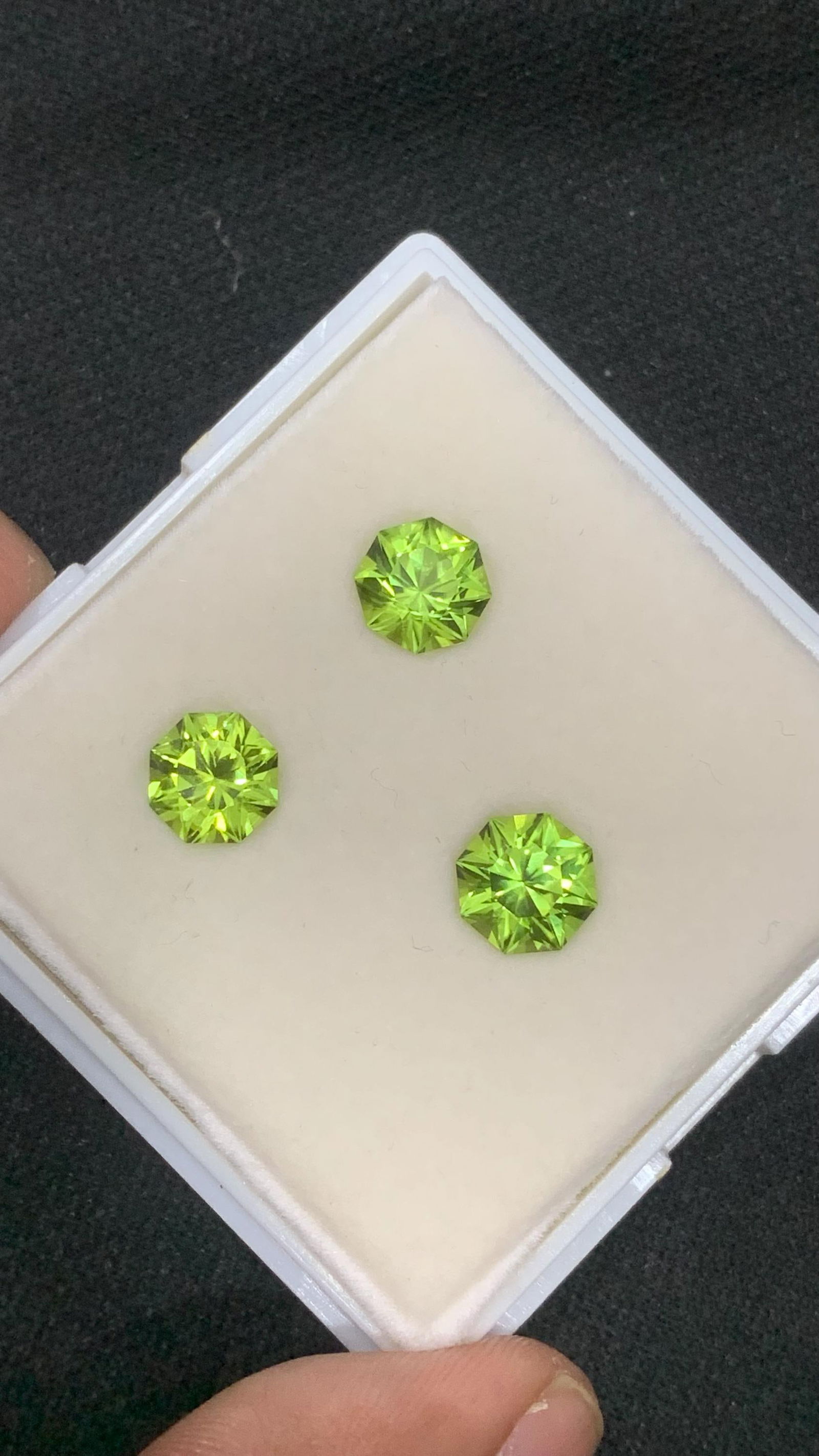 Octagon Cut Peridot Gemstone Set: 5.83 Carat, Bright Green, Sapat Mine - 2