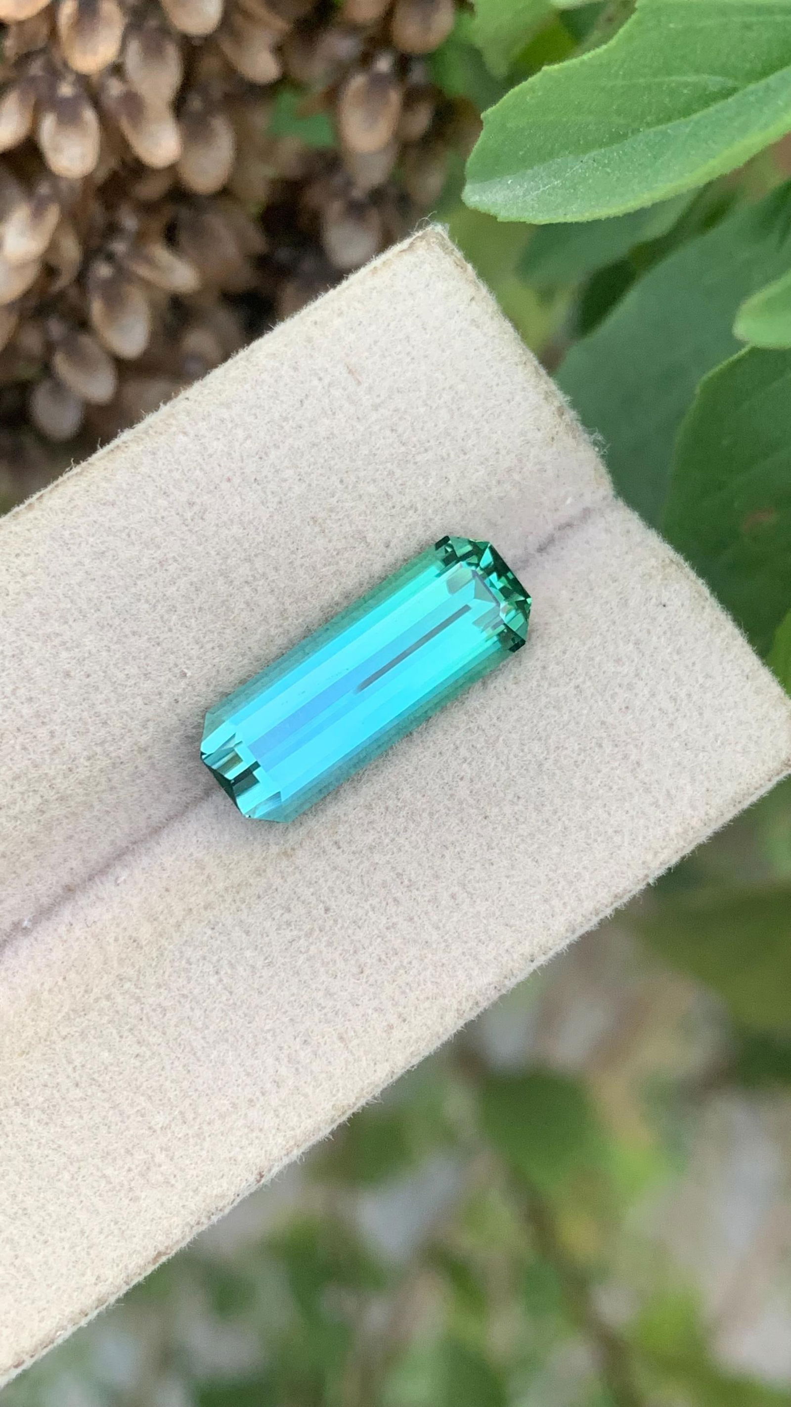 4.95 Carat Bi-Color Tourmaline Gemstone: Emerald Cut Blue Green Jewel - 4