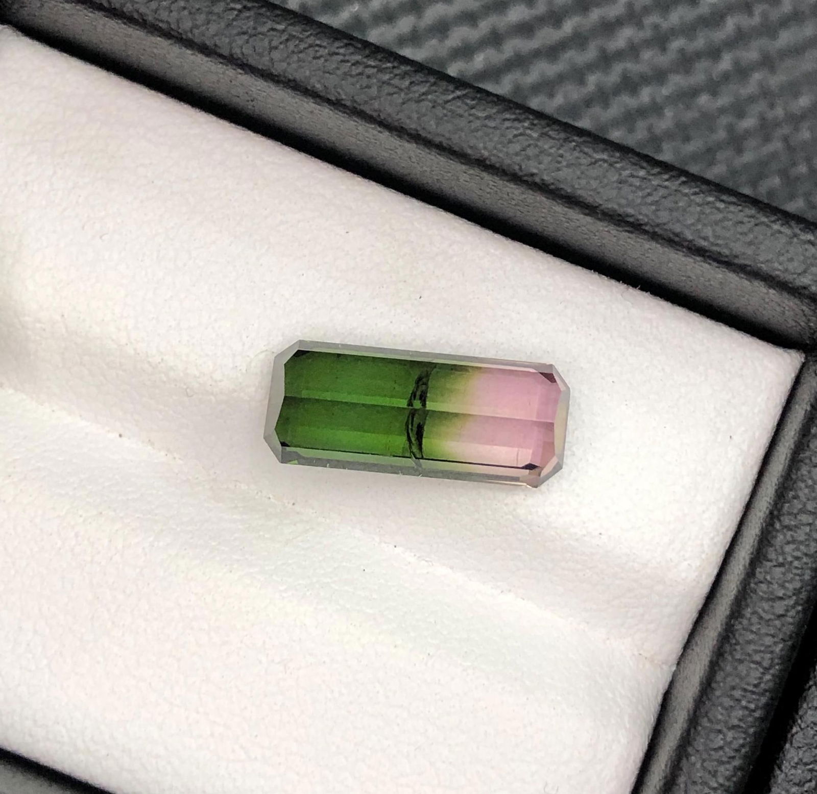 Bicolor Tourmaline Gemstone: Emerald Cut Green & Pink, 3.85 CT - 7
