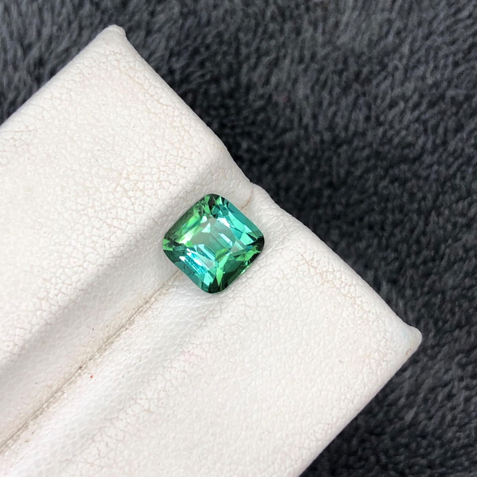 Blue Green Tourmaline Gemstone Ring Size Cushion Cut From Afghanistan - 1.27 Carat (1 of 9)