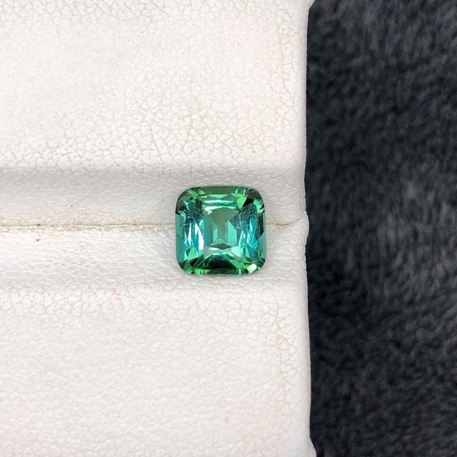 Blue Green Tourmaline Gemstone Ring Size Cushion Cut From Afghanistan - 1.27 Carat - 2