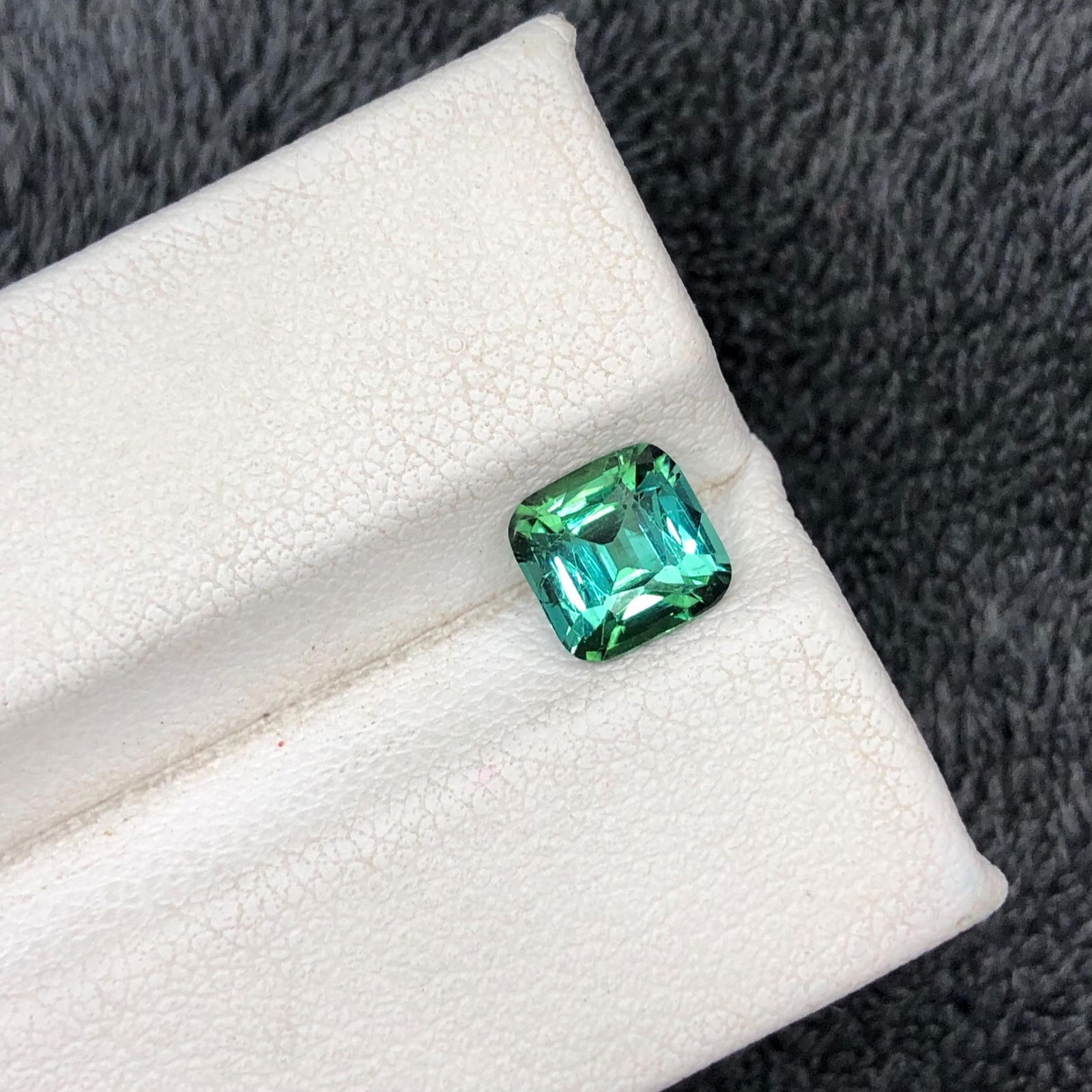 Blue Green Tourmaline Gemstone Ring Size Cushion Cut From Afghanistan - 1.27 Carat - 3