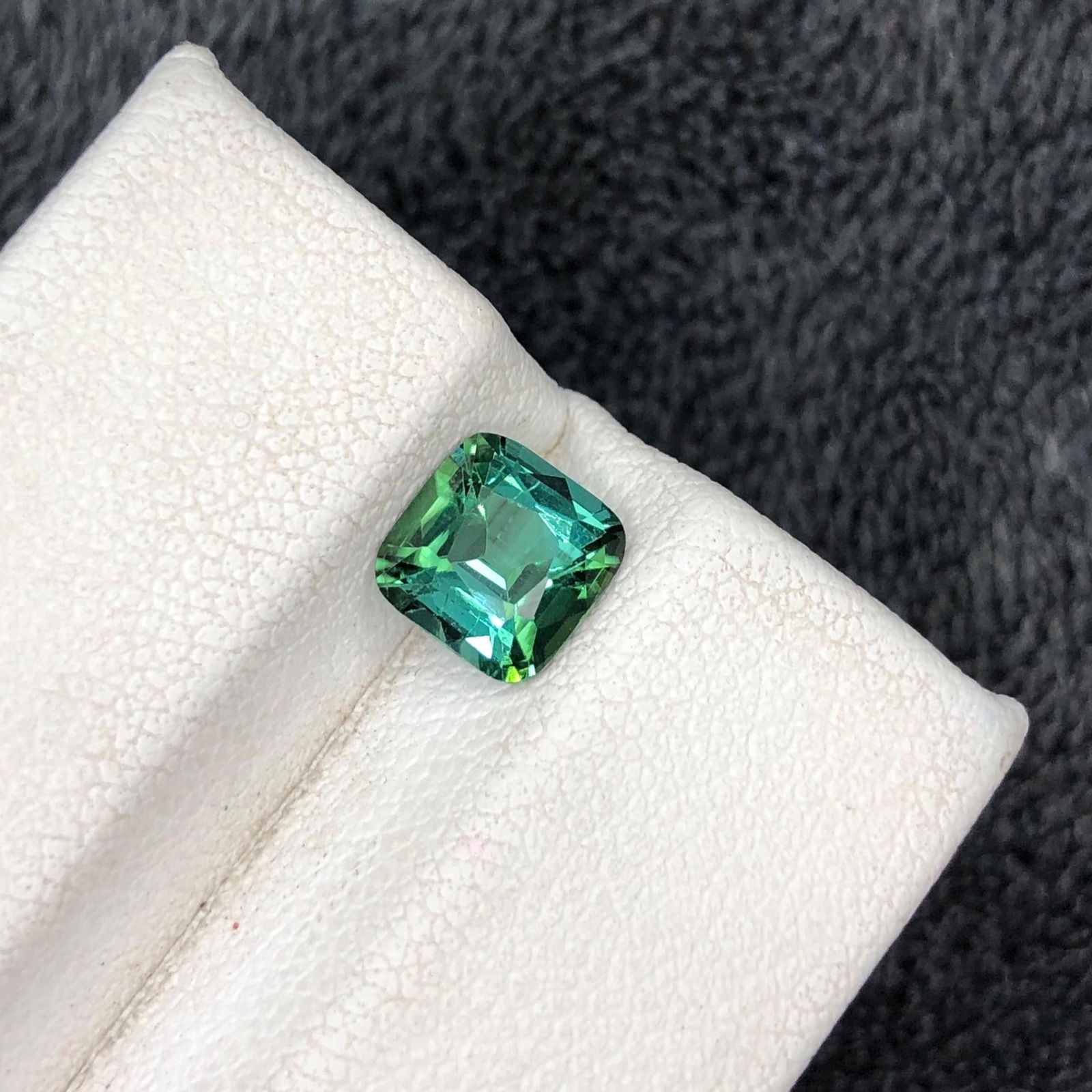 Blue Green Tourmaline Gemstone Ring Size Cushion Cut From Afghanistan - 1.27 Carat - 6