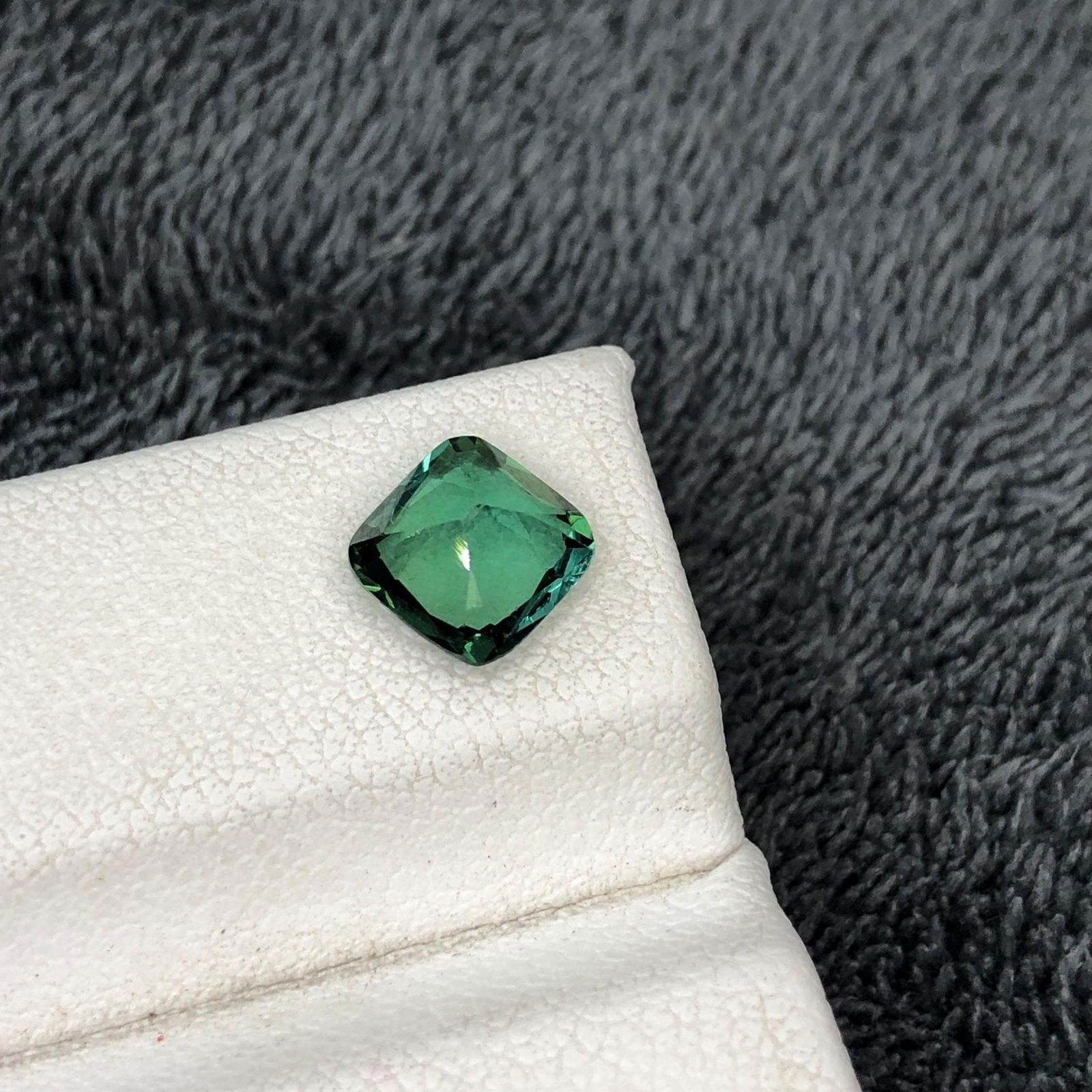 Blue Green Tourmaline Gemstone Ring Size Cushion Cut From Afghanistan - 1.27 Carat - 7