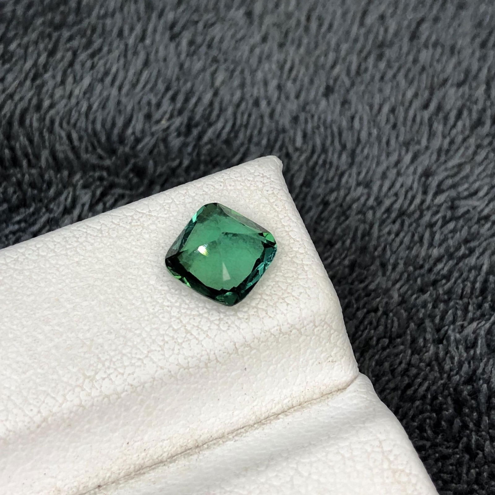 Blue Green Tourmaline Gemstone Ring Size Cushion Cut From Afghanistan - 1.27 Carat - 9