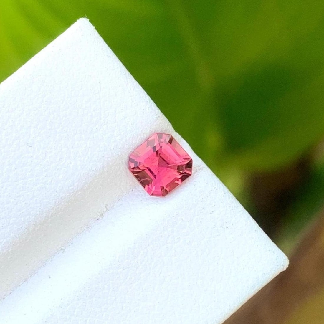 Jewelry Size Hot Pink Tourmaline Gemstone Asscher Cut From Afghanistan - 0.760 Ct - 2