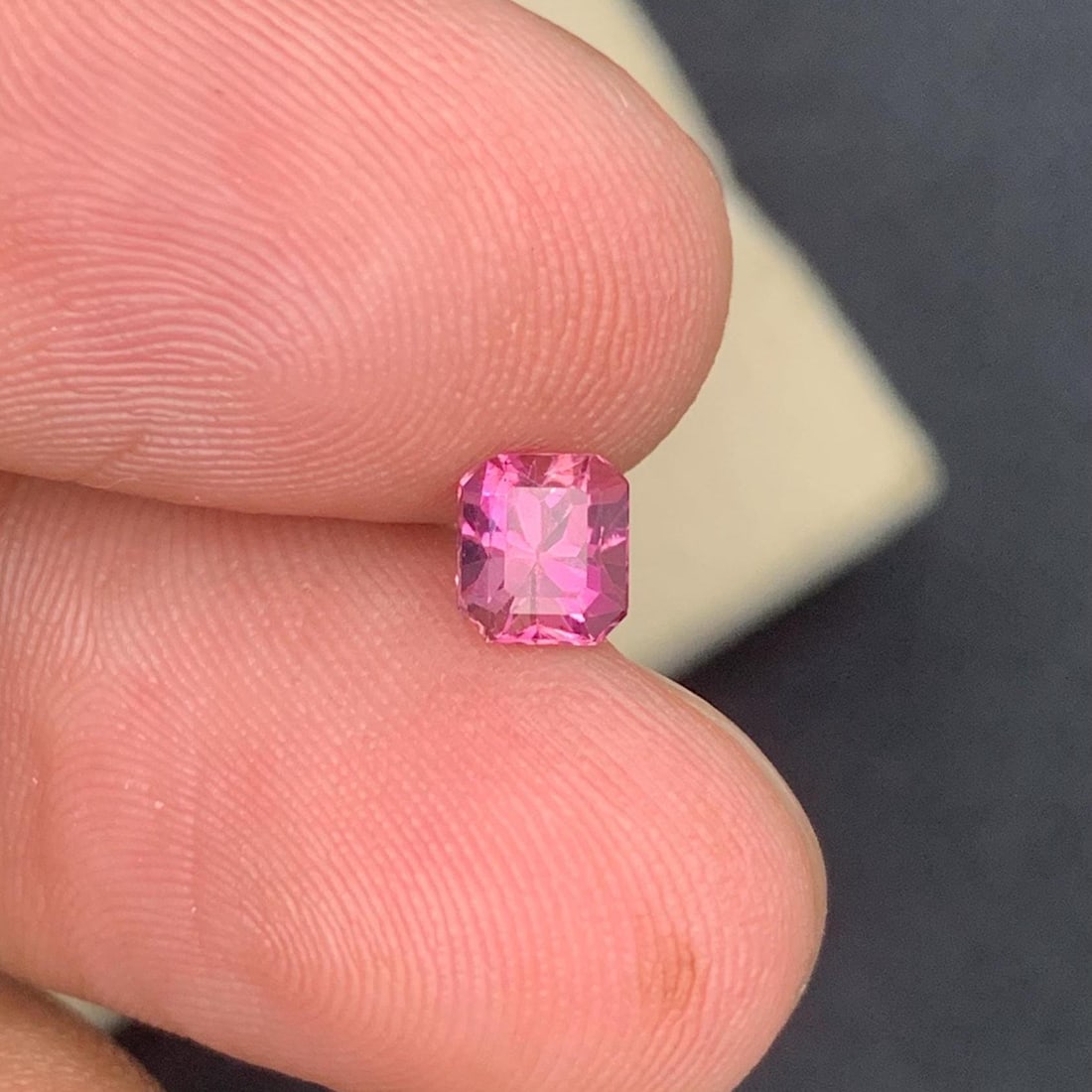 Hot Pink Tourmaline Loose Gemstone Long Asscher Cut Afghanistan Tourmaline - 0.690 Carat - 2
