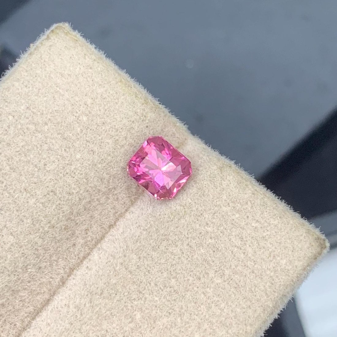 Hot Pink Tourmaline Loose Gemstone Long Asscher Cut Afghanistan Tourmaline - 0.690 Carat - 3