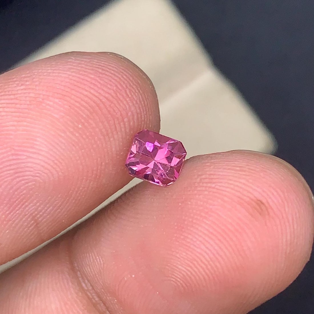 Hot Pink Tourmaline Loose Gemstone Long Asscher Cut Afghanistan Tourmaline - 0.690 Carat - 4