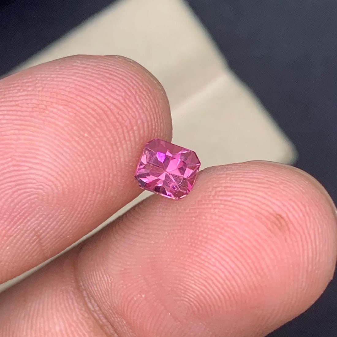 Hot Pink Tourmaline Loose Gemstone Long Asscher Cut Afghanistan Tourmaline - 0.690 Carat - 7