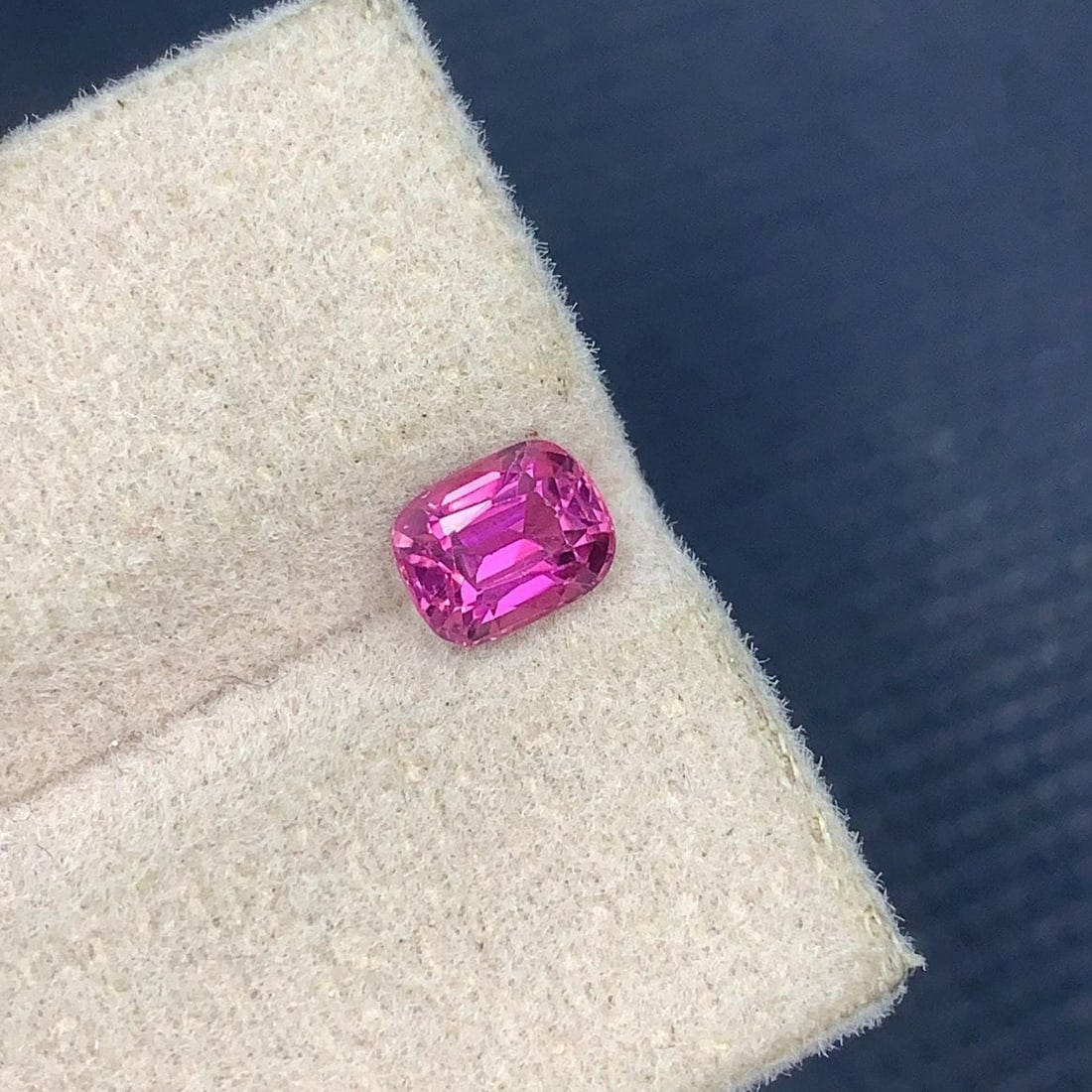 Hot Pink Tourmaline Gemstone Faceted Cushion Cut Ring SIze Gemstone From Afghanistan - 0.820 Carat - 2