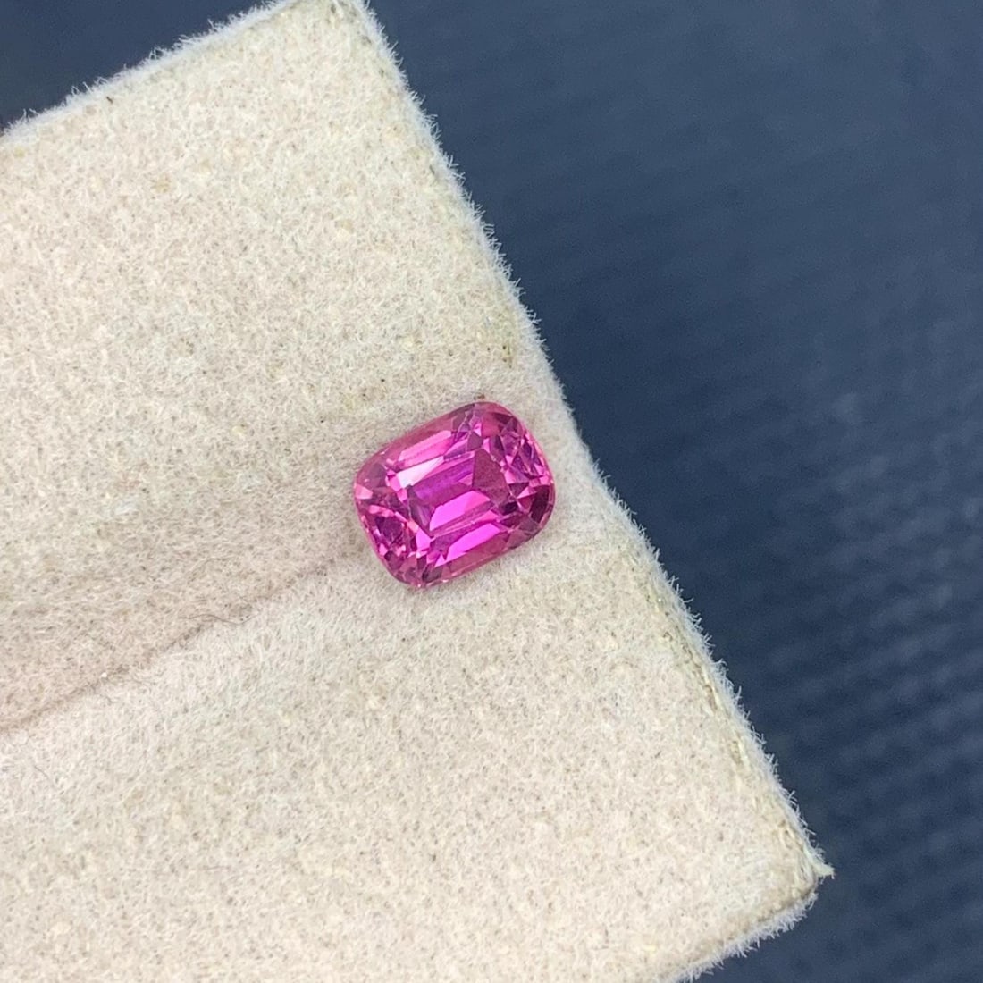 Hot Pink Tourmaline Gemstone Faceted Cushion Cut Ring SIze Gemstone From Afghanistan - 0.820 Carat - 6