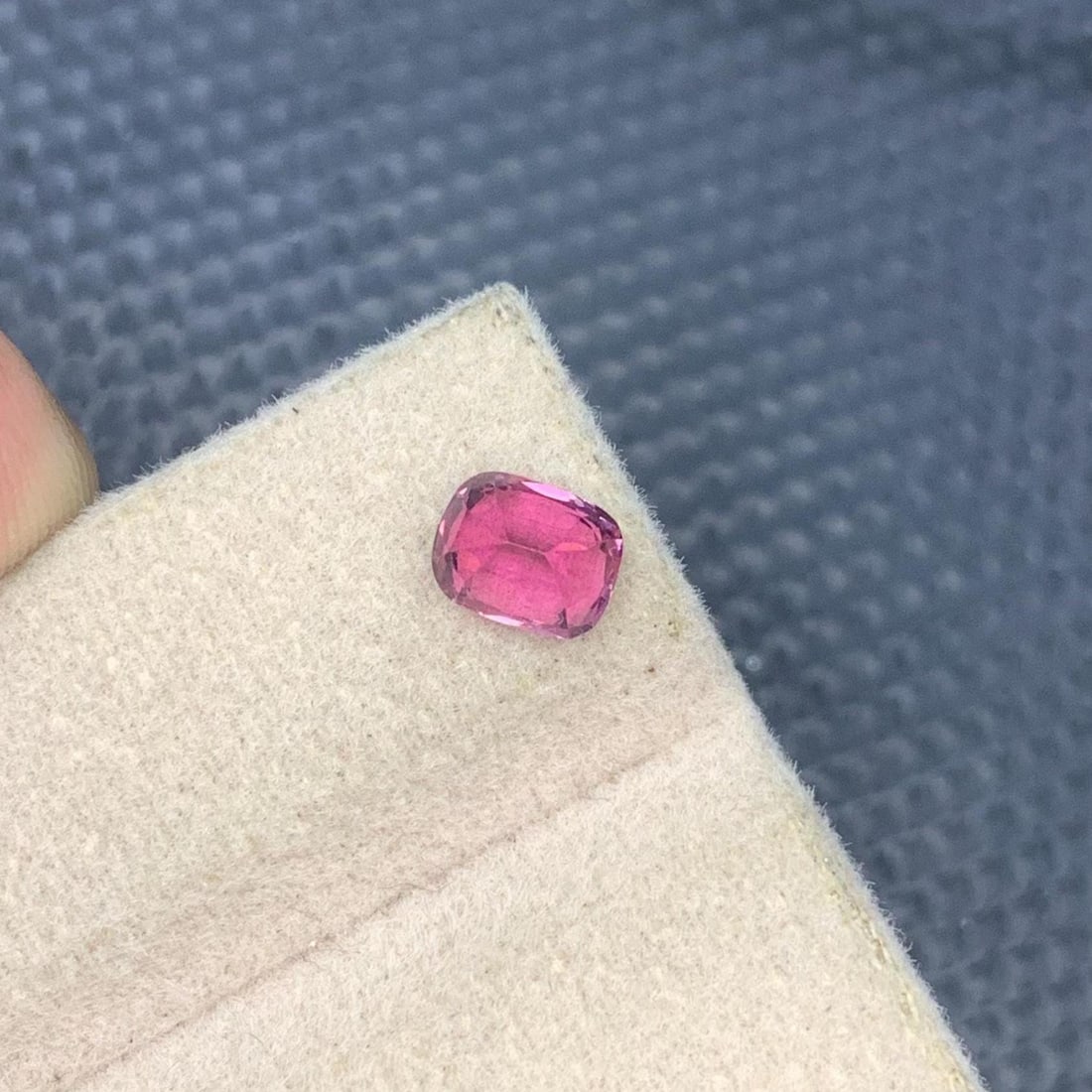 Hot Pink Tourmaline Gemstone Faceted Cushion Cut Ring SIze Gemstone From Afghanistan - 0.820 Carat - 8