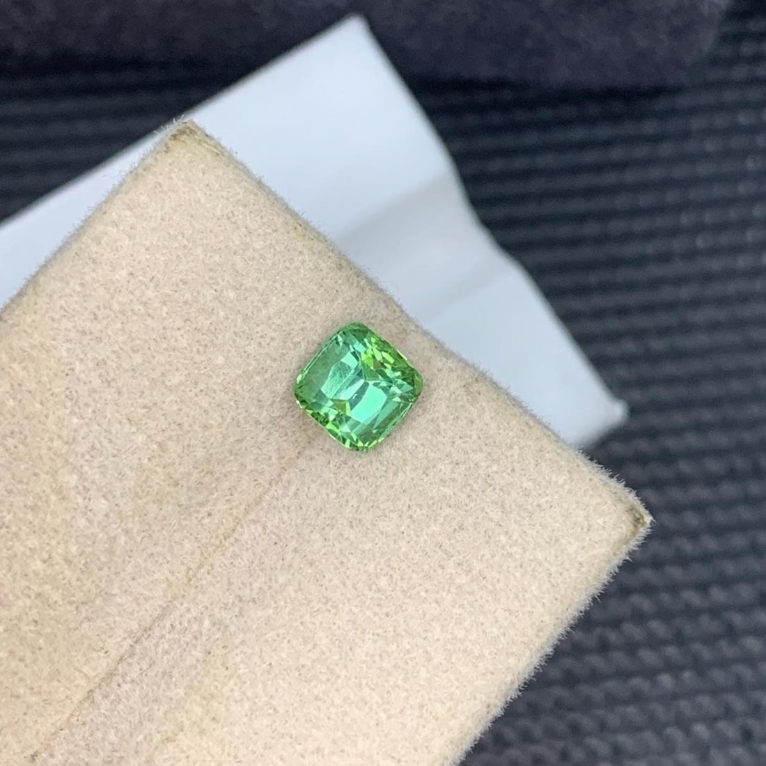 Natural Mint Green Tourmaline Gemstone Faceted Cushion Cut From Afghanistan - 1.135 Carat - 9