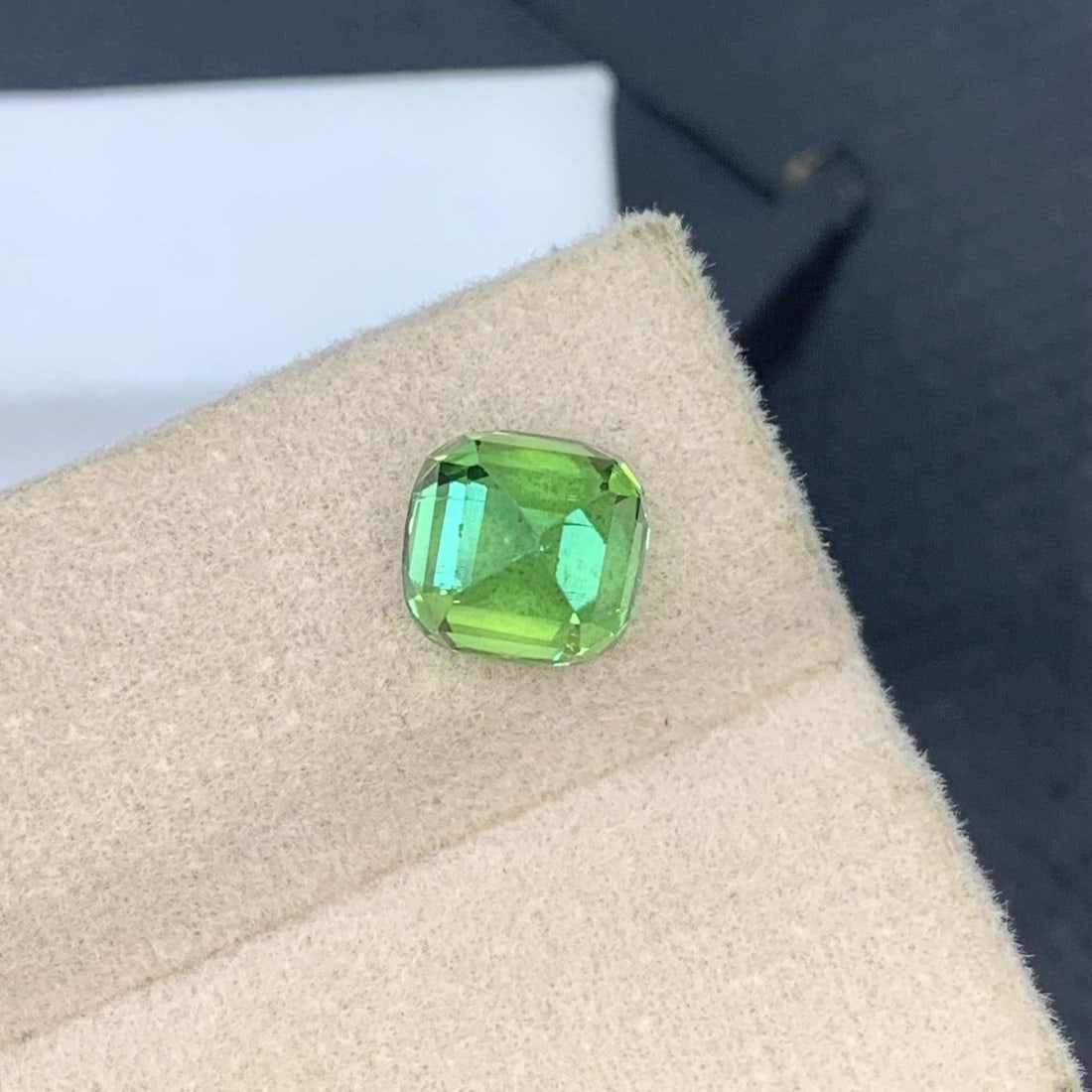 Mint Green Tourmaline Gemstone Faceted Cushion Cut From Afghanistan - 2.835 Carat - 6