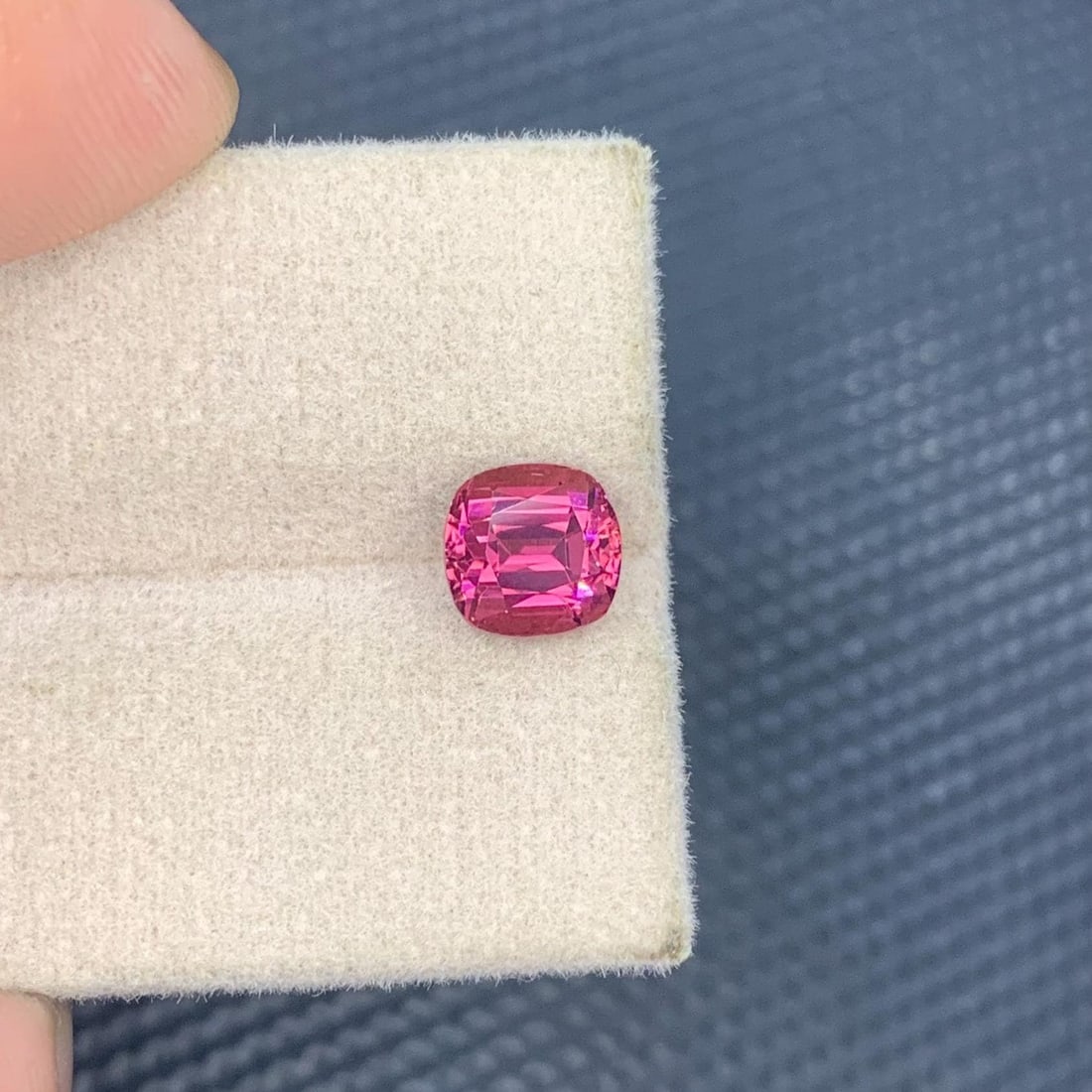 Hot Pink Tourmaline Gemstone Cushion Cut From Afghanistan - 1.85 Carat - 3