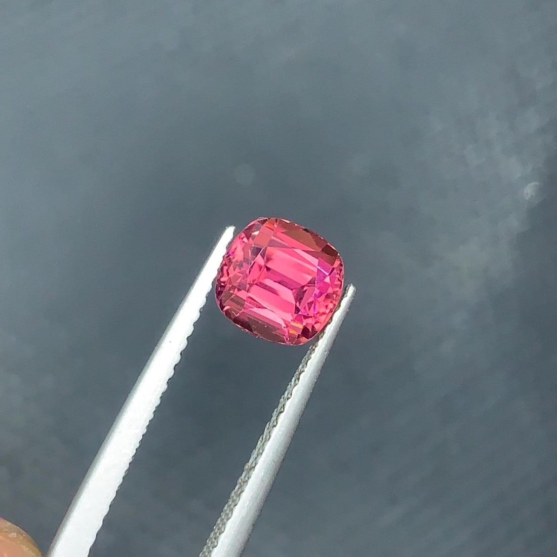 Hot Pink Tourmaline Gemstone Cushion Cut From Afghanistan - 1.85 Carat - 5