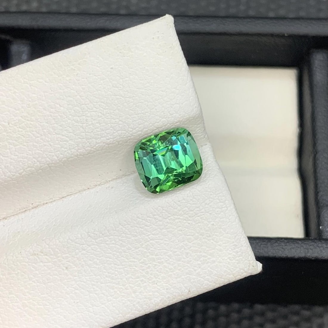 Mint Green Tourmaline Gemstone: 2.475 Carat Cushion Cut, Afghanistan Origin (1 of 10)