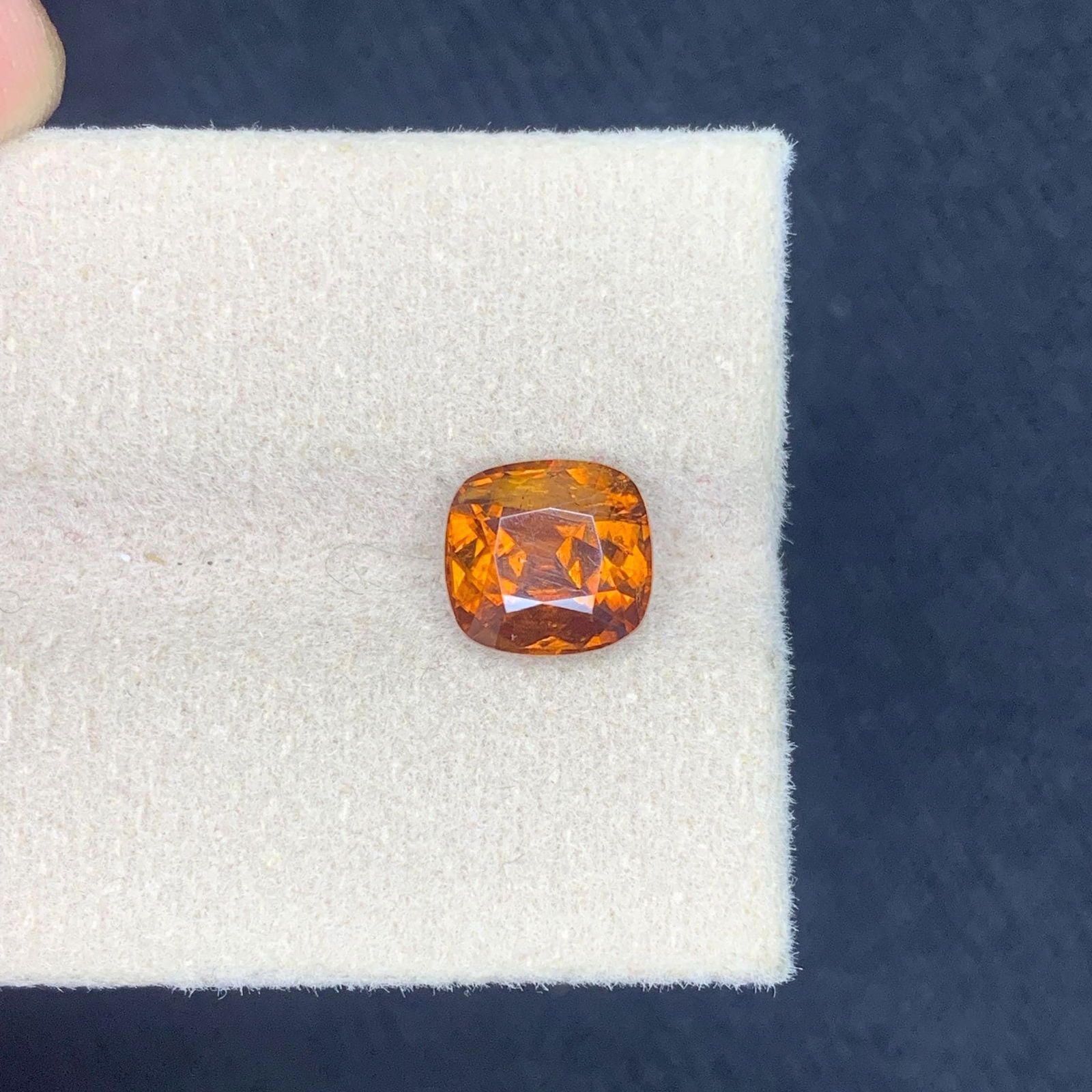 Honey Brown Bastnasite Gemstone: 3.52 Carat Cushion Cut - 5