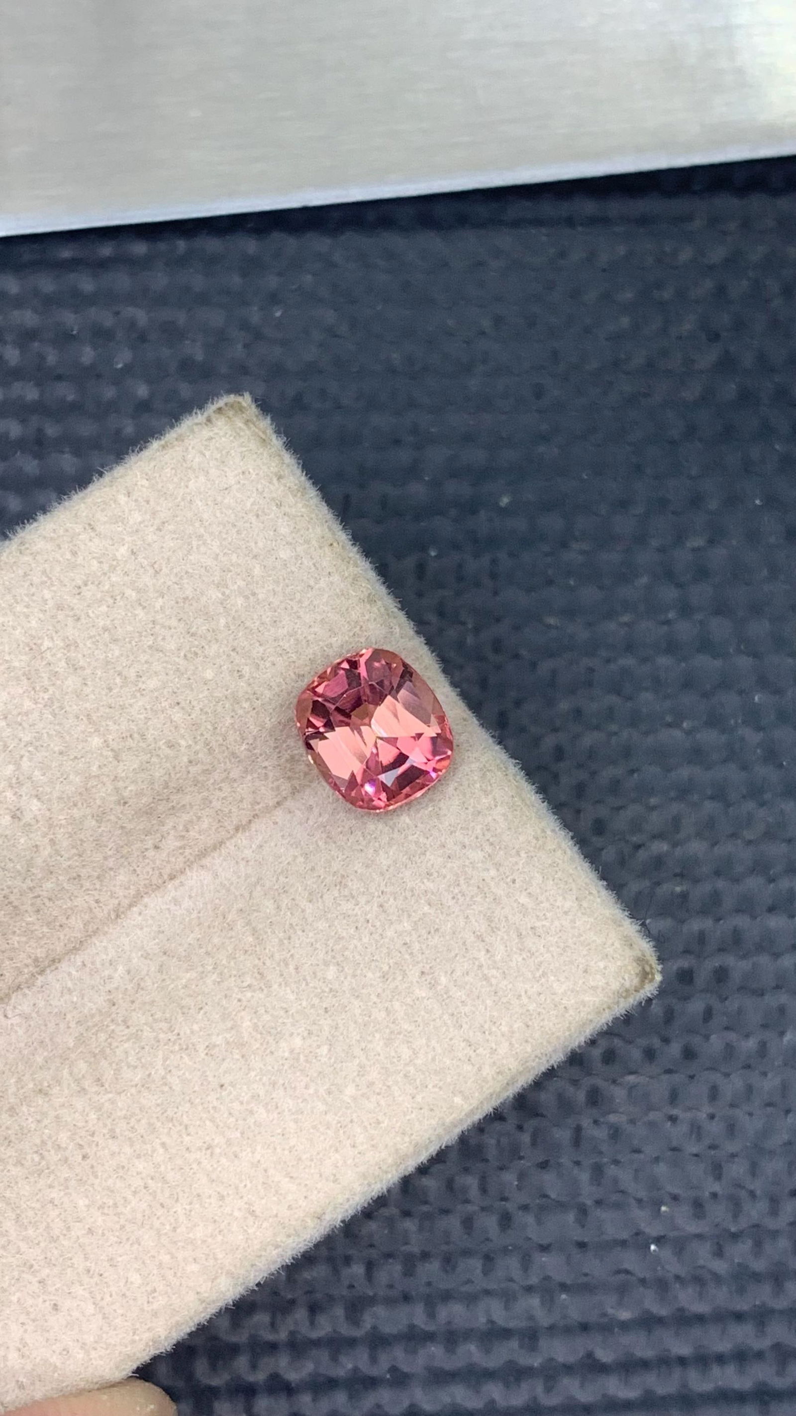 Soft Pink Tourmaline Gemstone: 1.10 CT Cushion Cut, Afghanistan Origin - 8