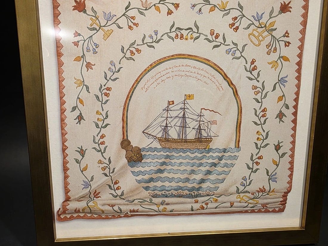 12x12 Wood Framed Ship Sampler PRINT - 10