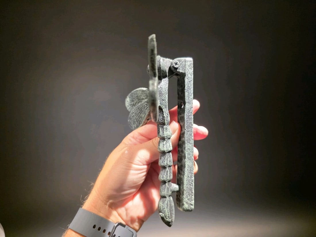 7" Verdigris Cast Iron Dragonfly Door Knocker - 5