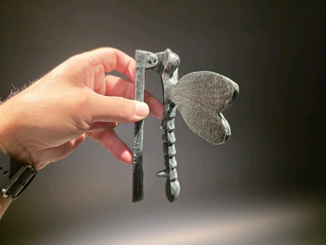 7" Verdigris Cast Iron Dragonfly Door Knocker - 8