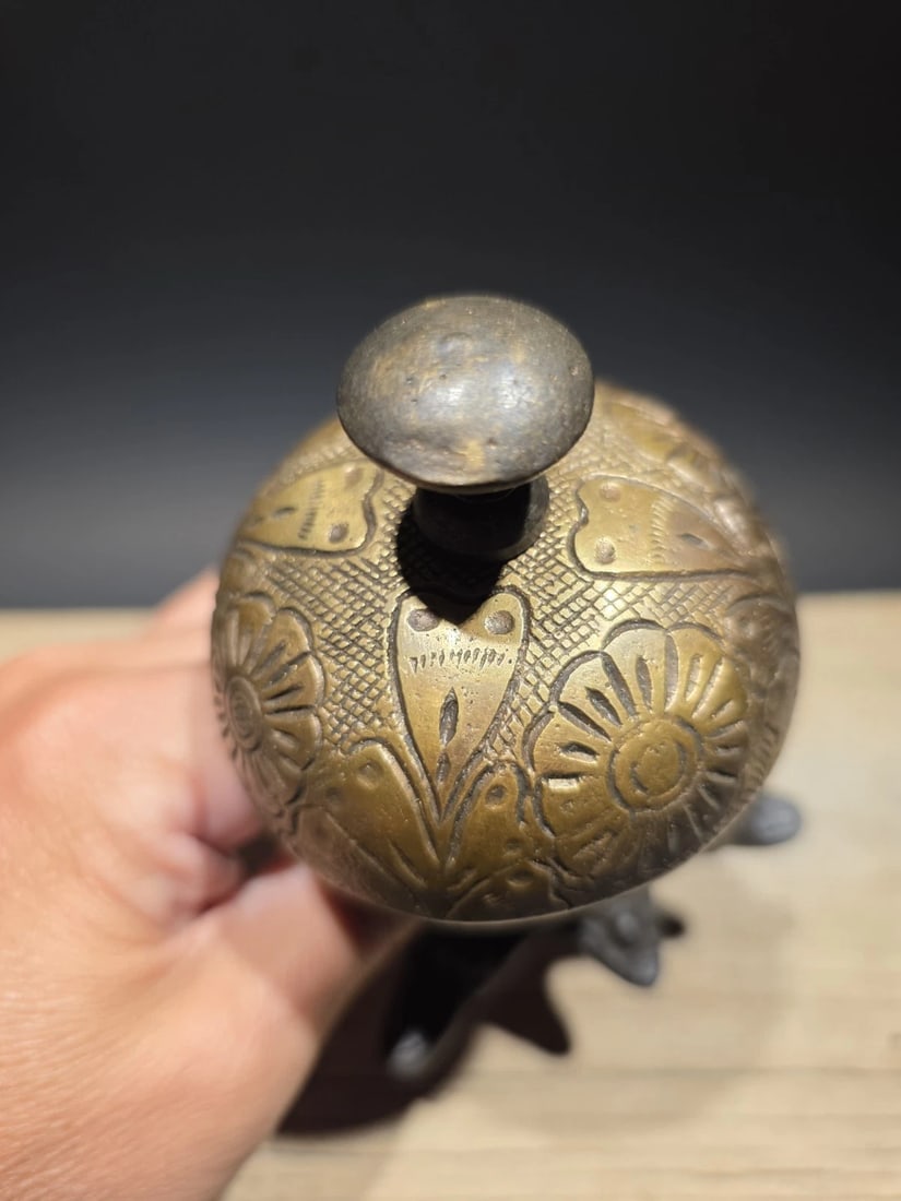 Ornate Brass Table Desk Bell - 7