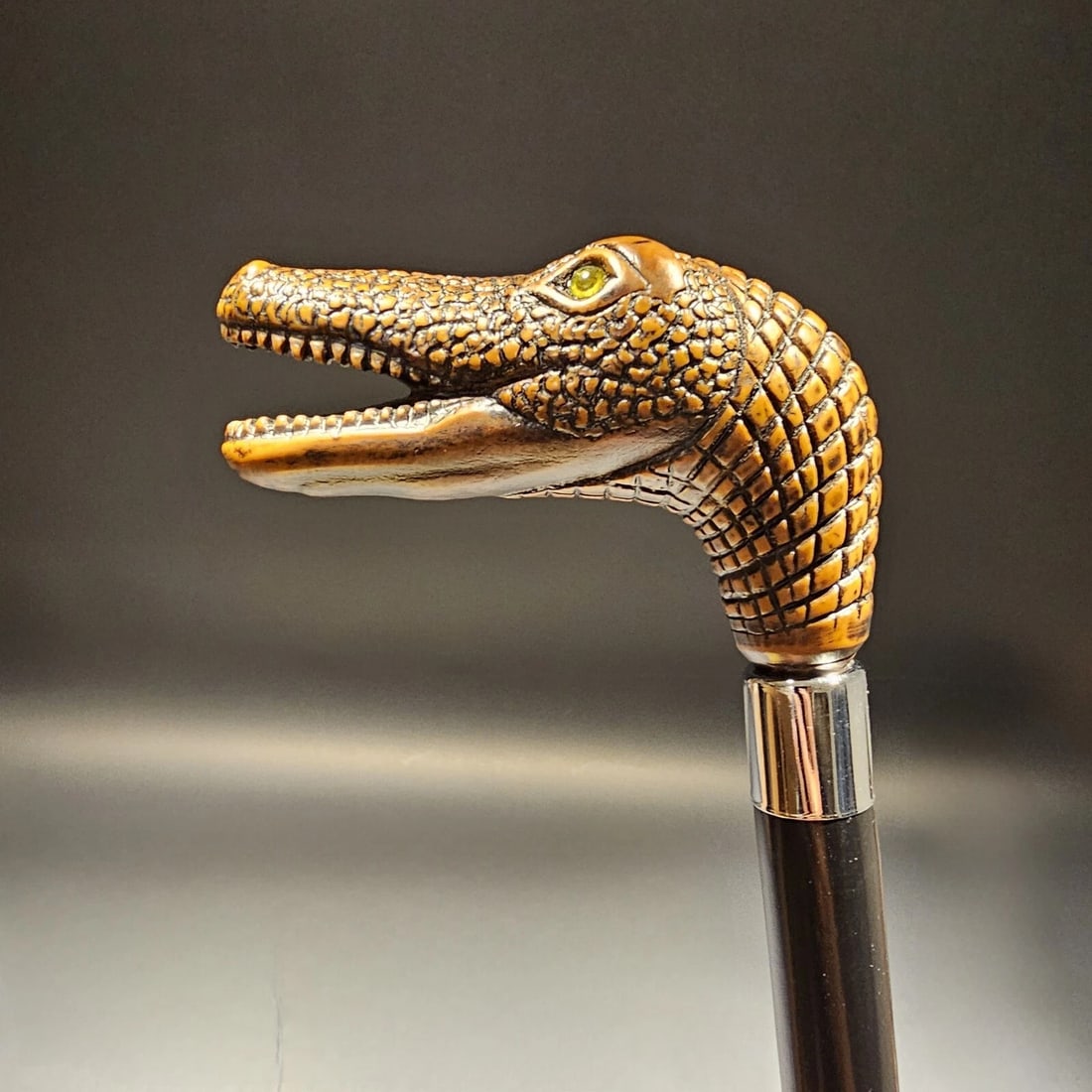 36" Gator Head Walking Stick Cane - 12