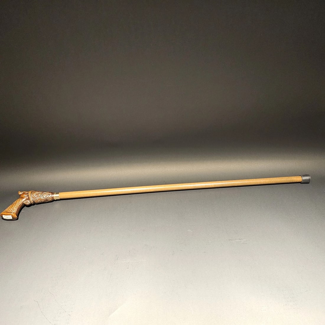 Wood Walking Cane With Gun Handle - 19
