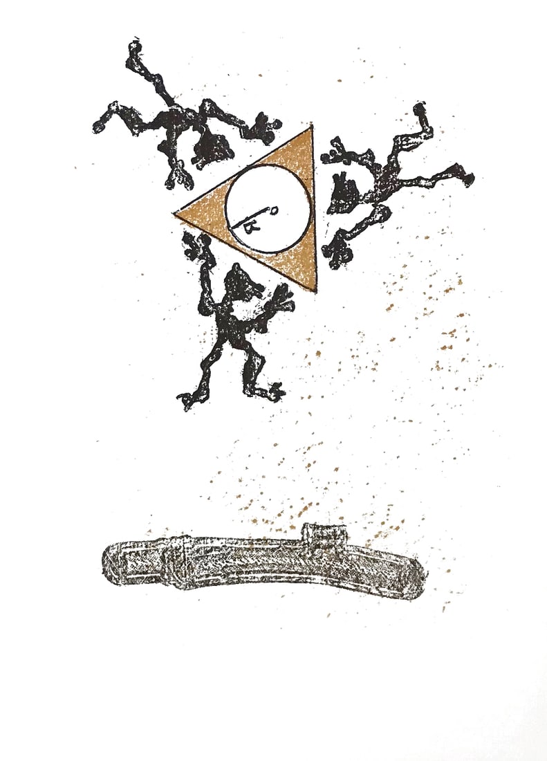 Max Ernst Original Lithograph 1970 Crazy and five o'clock tea-2 (1 of 1)