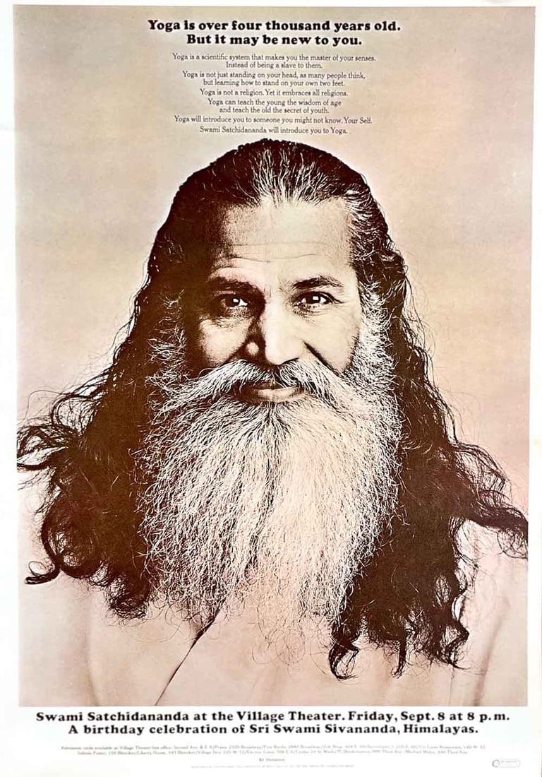 Peter Max Pop Art Poster 18 His Holiness Satchidananda 1970 (1 of 1)