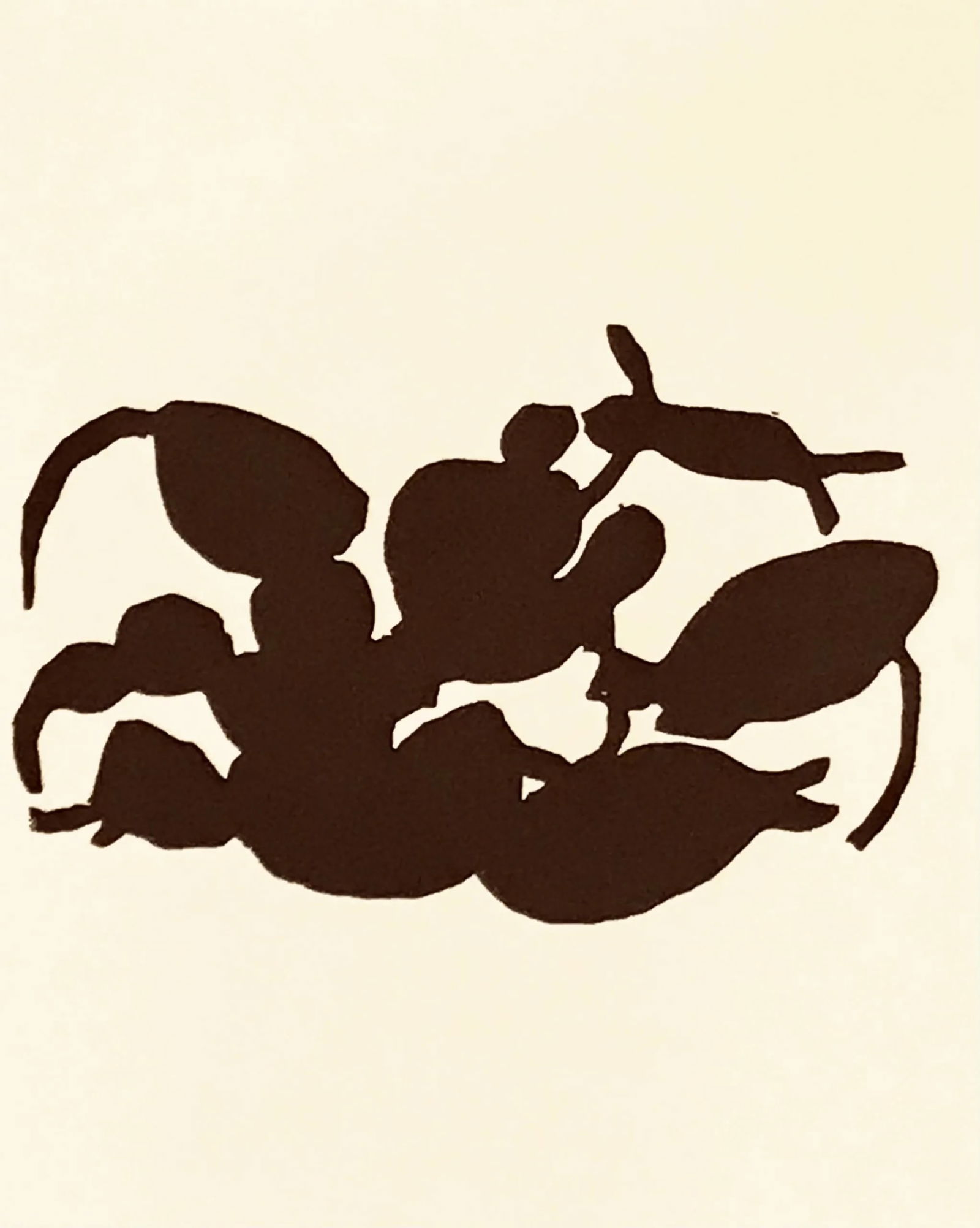 Jean Arp Woodcut untitled B6 Published 1982: Title: Jean Arp Woodcut untitled B6 Published 1982 Description: Artist: Jean Arp Country: France Title: Untitled - B6 Medium: Woodcut Marks: Not signed, not numbered Paper size: 10.20 x 8.20 inch