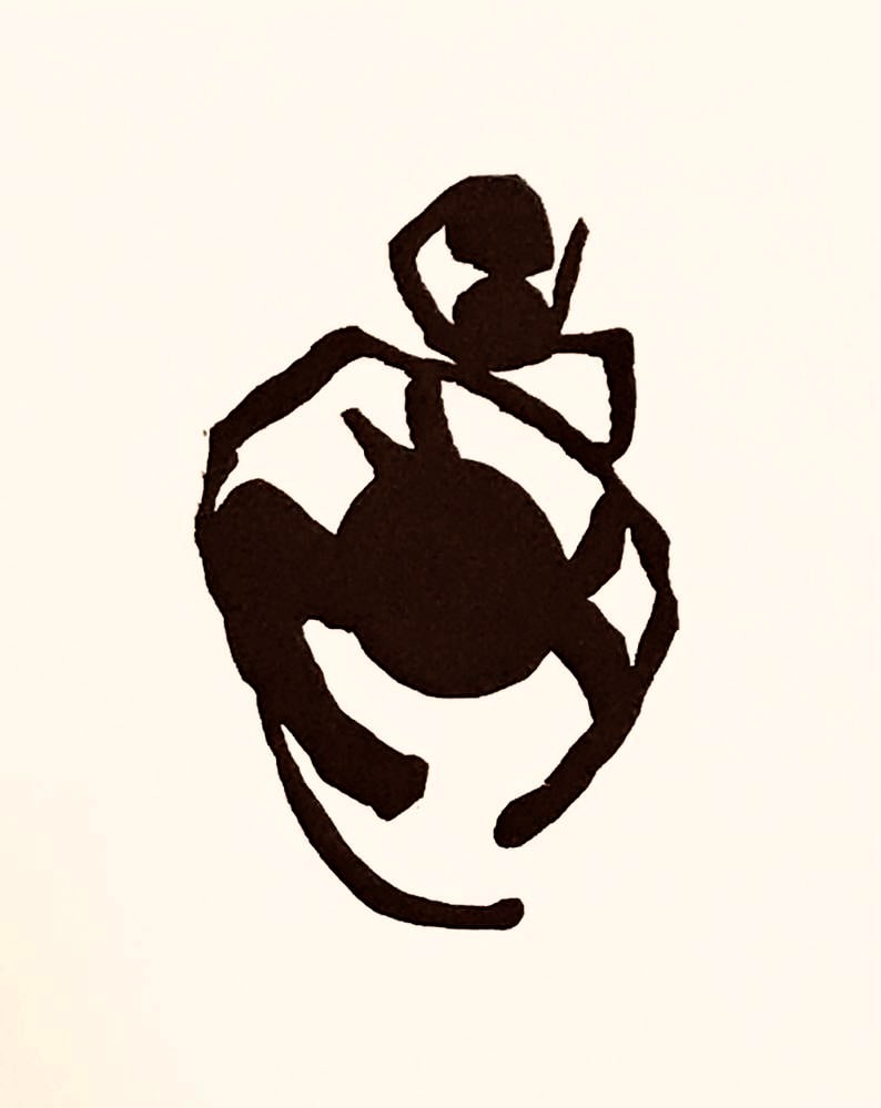 Jean Arp Woodcut untitled B8 Published 1982: Title: Jean Arp Woodcut untitled B8 Published 1982 Description: Artist: Jean Arp Country: France Title: Untitled - B8 Medium: Woodcut Marks: Not signed, not numbered Paper size: 10.20 x 8.20