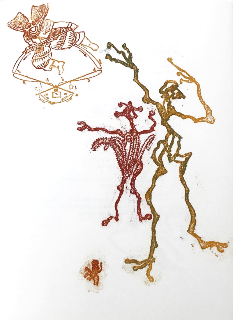 Max Ernst Original Lithograph Pork chops and plum pudding-3: Title: Max Ernst Original Lithograph Pork chops and plum pudding-3 Description: Medium: Original Lithograph Marks: Not signed, not numbered Paper: 13 x 9.5 inch Printed: 1970 Provenance: Suite Lewis