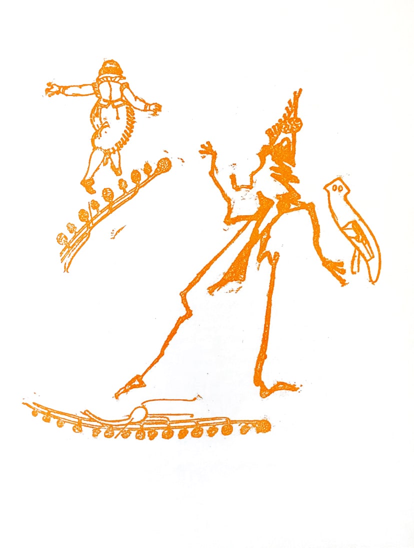 Max Ernst Original Lithograph Pork chops and plum pudding-1: Title: Max Ernst Original Lithograph Pork chops and plum pudding-1 Description: Medium: Original Lithograph Marks: Not signed, not numbered Paper: 13 x 9.5 inch Printed: 1970 Provenance: Suite Lewis