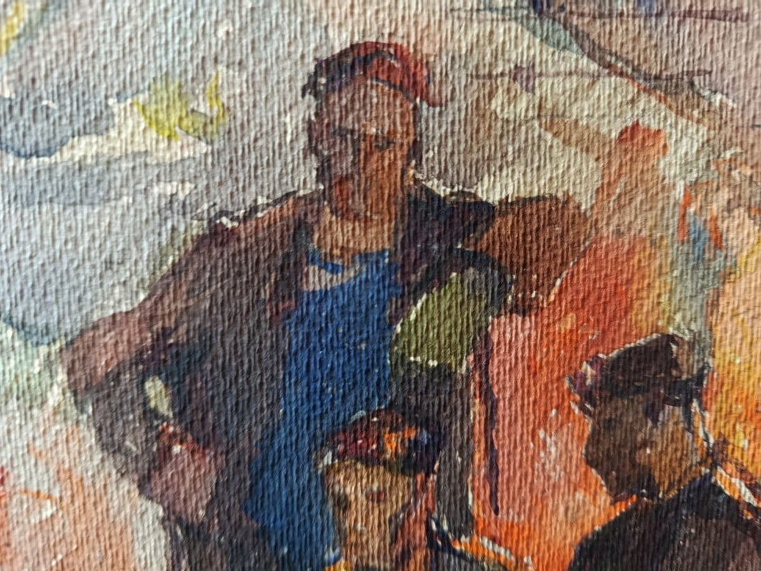 Watercolor painting An evening in company Unknown artist - 4