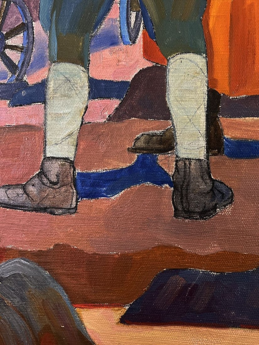 Oil painting Military camp Serhiy Gnoyovy - 11