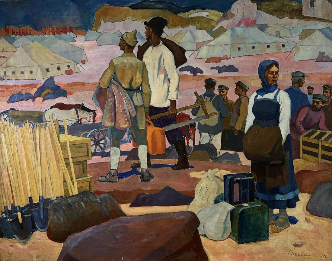 Oil painting Military camp Serhiy Gnoyovy - 3