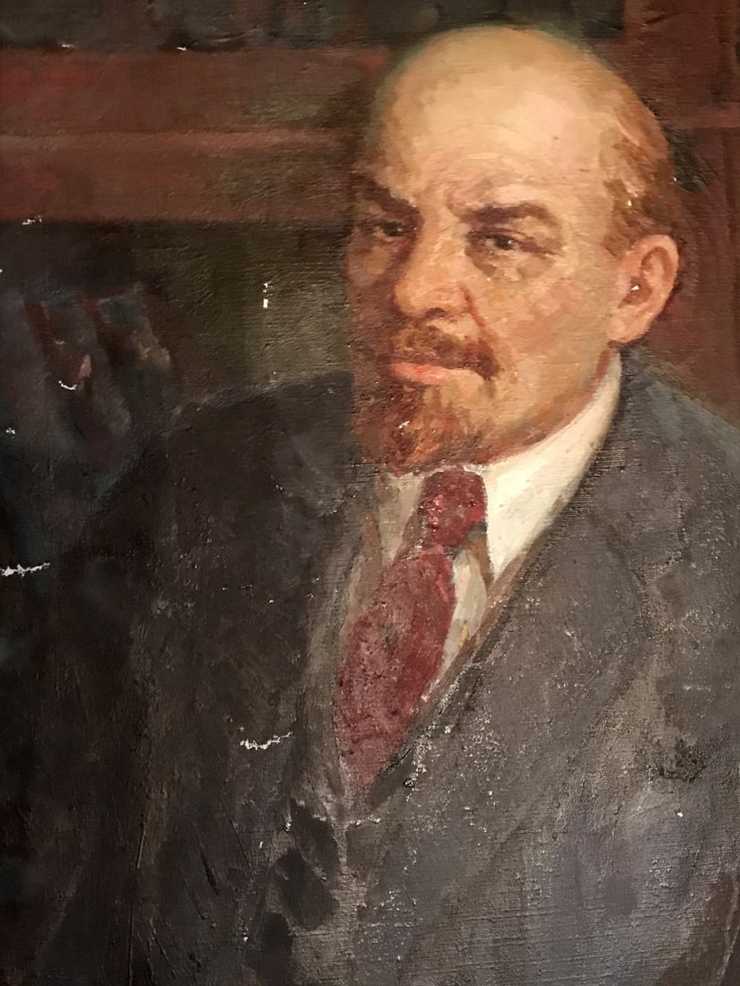 Oil painting Lenin with a newspaper Fedor Zagorodnyuk - 5