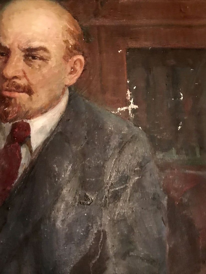 Oil painting Lenin with a newspaper Fedor Zagorodnyuk - 6