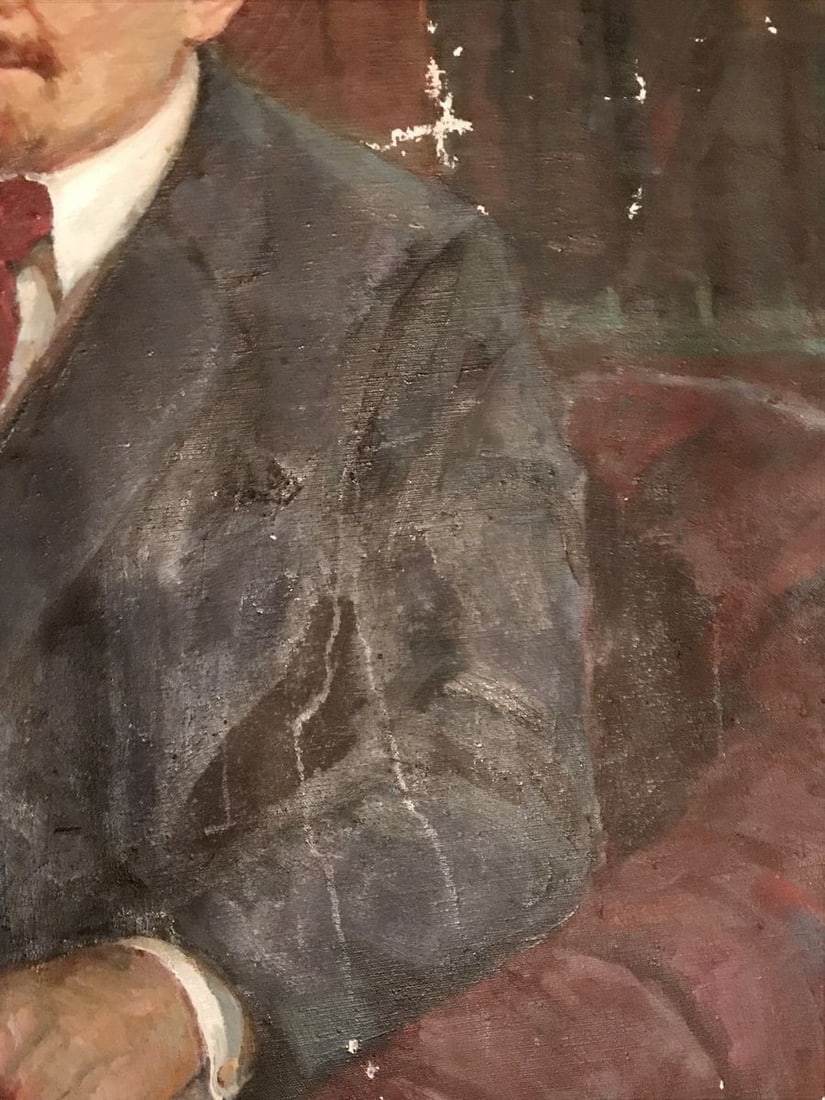 Oil painting Lenin with a newspaper Fedor Zagorodnyuk - 7