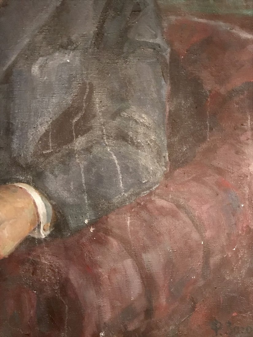 Oil painting Lenin with a newspaper Fedor Zagorodnyuk - 8