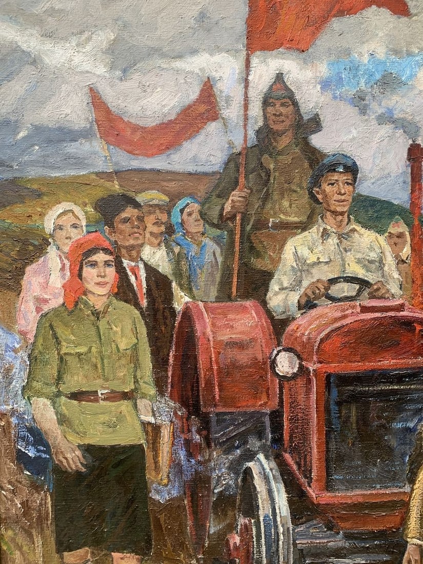 Oil painting First tractor Weissburg Efim Efimovich - 2